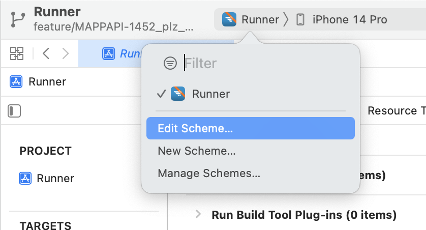 xcode pre build action scheme 1